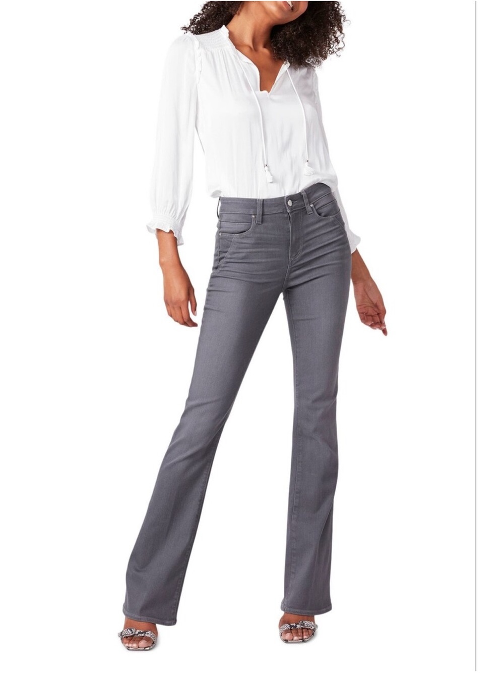 PAIGE Gray Flare Jeans